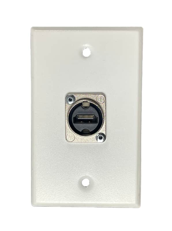 PROCRAFT SPL-1NHDMI-WH 1 Gang White Wall Plate Loaded w/ 1) Neutrik HDMI Feed/Pass Thru image 1