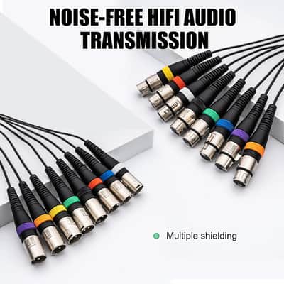 8 Channel XLR Snake Cables 10FT, 8 Colored XLR Male to Female Microphone Patch Cable, Pro Audio Recording Snake Cable for Recording,Live, Stage, Studios image 3