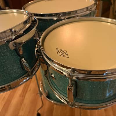 Handbuilt Cocktail Drum Kit 2008 - Turquoise Glitter image 7