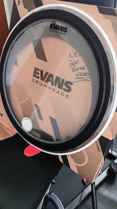 Evans EMAD2 22" NEW Clear Bass Drum Batter Head Black Foam Ring/patch. image 1