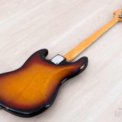 1973 Fender Jazz Bass Sunburst Vintage Electric Bass Guitar, Alder Body w/ Case image 14