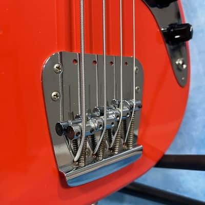 1999 Fender MB-98 / MB-SD Mustang Bass Fiesta Red Crafted in Japan, CIJ image 9