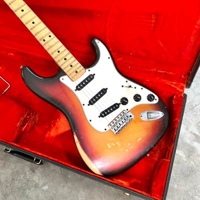 Fender Stratocaster c 1974 Sunburst original vintage USA strat 1973 3tsb image 2