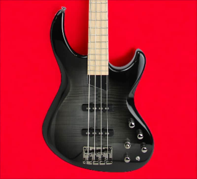MTD Kingston Kingston Saratoga Deluxe 4 Trans Black Burst Gloss, Maple Fretboard image 1