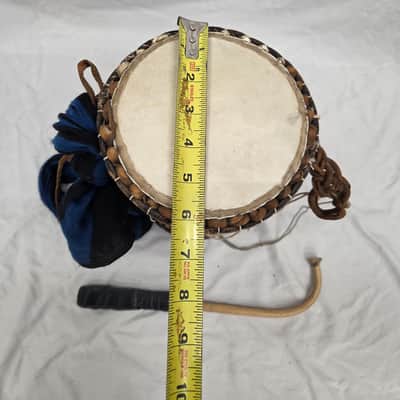 Small 12" Hand-Made Nigerian "Talking Drum" (C020-10) image 3