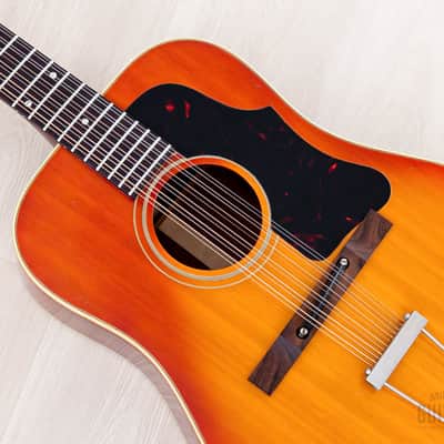 1966 GIbson B-45-12 Vintage Dreadnought 12-String Acoustic Guitar Cherry Sunburst w/ Case image 7