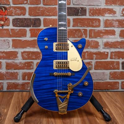 Gretsch USA Custom Shop G6134CS Penguin Master Built by Stephen Stern Flame Maple Top Transparent Blue Stain 2013 w/OHSC image 1