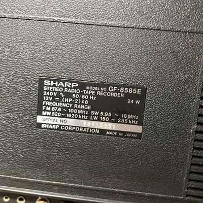 SHARP GF-8585E Rare Vintage MINT Boombox Working Stereo Cassette Radio Warranty image 16