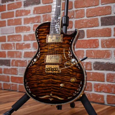 PRS Private Stock #1299 10th Anniversary Single Cut Trem Quilted Maple Top Tiger Eye Burst with Brazilian Rosewood 2007 w/OHSC image 6