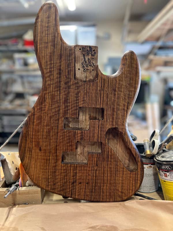 Madlad Instruments Masterpiece Curly Shedua Danish Oil Finished PP Bass Jazz Bass JBass Style Body (custom made with pride in north Texas) image 1
