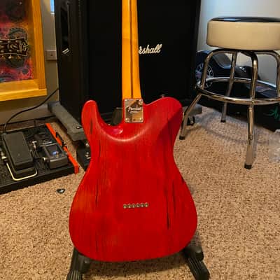 Warmoth  Telecaster  2022 Molly Red Pepper Unicorn Spit / Crimson Guitars penetrating oil, satin finish image 3