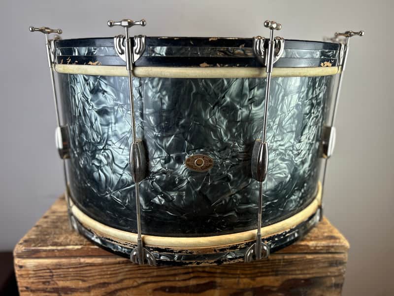 Slingerland 24" x 14" 1951 Artist Model Gray Oyster Pearl with calfskin heads for Local Pickup Only in Milwaukee, WI image 1
