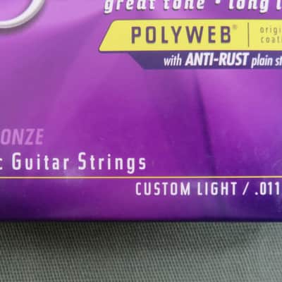 Elixir 11025 Polyweb 80/20 Bronze Acoustic Guitar Strings -Custom Light (11-52) image 3