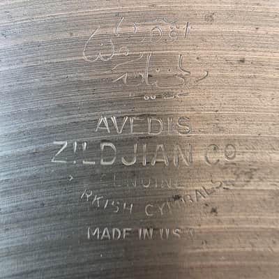 Zildjian Avedis 20" Ride Cymbal - 2344g - Vintage 1960s Stamp - Dark - Flat Profile image 5