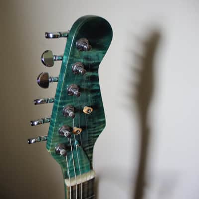 Telecaster Electric Guitar Project - Turquoise Flame Maple Top, Neck & Fretboard image 14