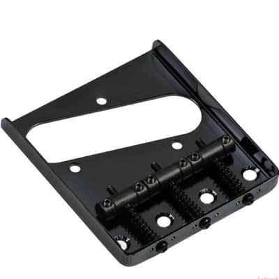 SGM Vintage Style Tele Bridge, Replacement for Telecaster or similar style, Black image 2