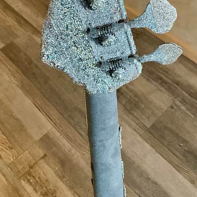 4-String Bass Guitar - Pastel Rainbow & Silver Sparkle image 6