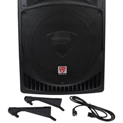 Pair Rockville Power Gig RPG15 15" Powered Active 2000 Watt 2-Way DJ PA Speakers image 2
