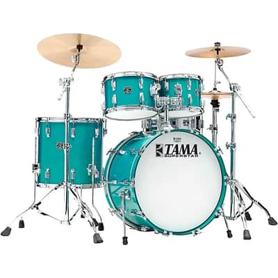 Tama 50th Limited Superstar Reissue 4-Piece Shell Pack With 22" Bass Drum Aqua Marine image 1