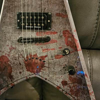 Dean Michael Amott Tyrant Battle Axe RARE Dave Mustaine flying V *UPGRADES Seymour Duncan black winter pickups image 5