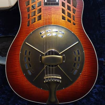 National Reso-Phonic Custom Reso Rocket WB Figured Maple Cutaway 2023 Tobacco Sunburst image 6