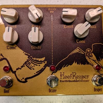 EarthQuaker Devices Hoof Reaper Dual Fuzz V2 - Gold & Oxblood Open Box image 1