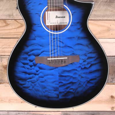 Ibanez AEWC16QA Acousitc/Electric Guitar Transparent Blue Sunburst image 1