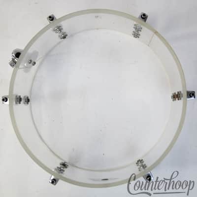 *Ludwig 12x8" Vistalite Clear Tom Drum Vintage 70s Blue/Olive Badge Double-Sided image 8