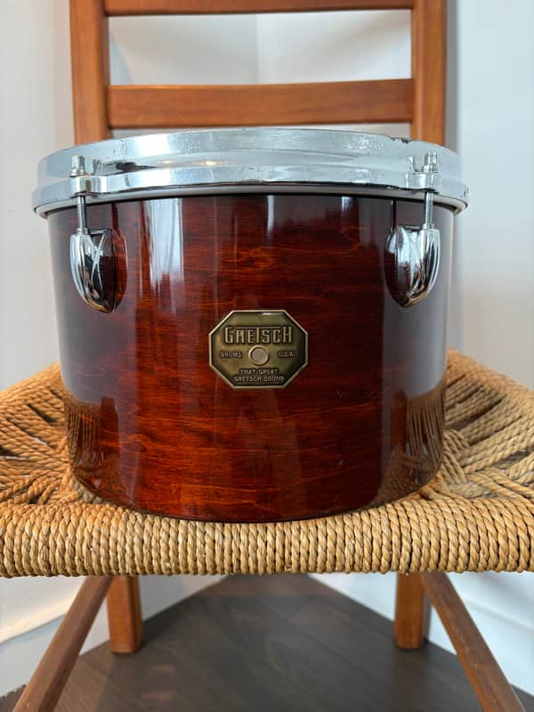 Gretsch Stop Sign 12" Concert tom 70’s/80’s - Mahogany image 1