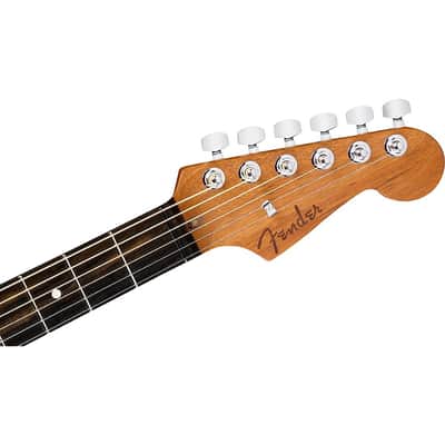 Fender American Acoustasonic Jazzmaster All-Mahogany Acoustic-Electric Guitar Regular Bourbon Burst image 6