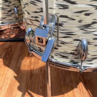 1985 Slingerland Magnum "Holland" Drum Set White Tiger Pearl 24/13/16/18 image 10