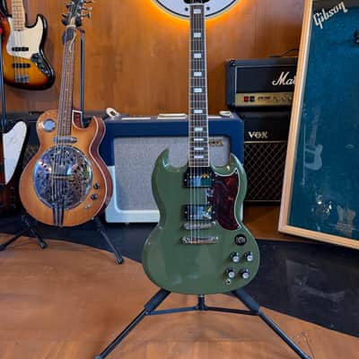 Gibson CME Exclusive SG Standard with T-Type Pickups, Tortoise Pickguard 2018 - Olive Drab image 5