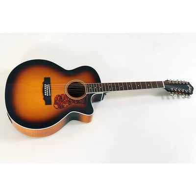 Guild F-2512CE Deluxe 12-String Cutaway Jumbo Acoustic-Electric Guitar Regular Antique Burst image 1