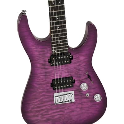 Charvel Pro-Mod Plus DK24 HH HT EB QM Electric Guitar - Violet Radiance image 6