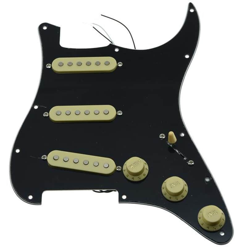 Strat Pickguard Custom-Black 3 Ply-IV image 1