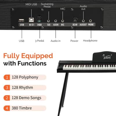Glarry GPP-109 88 Key Full Size Semi-Weighted Standard Electric Digital Piano image 4