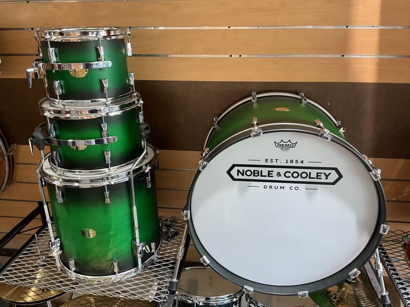 Noble&Cooley CD Maple 4Pc Drum Set 2025 - GREEN STAIN BLACK BURST image 1