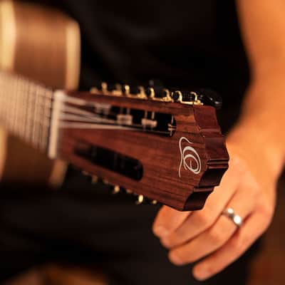 Ortega R133-7 Family Series Pro Solid Spruce Top Nato Neck Nylon 7-String Classical Acoustic Guitar w/Gig Bag image 23