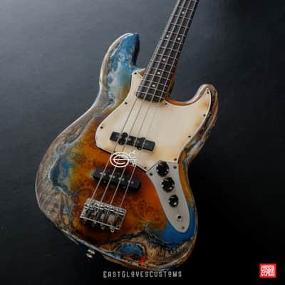 Fender Jazz Pelham Blue/Amber Paisley Bass Heavy Aged Relic (RARE) image 3