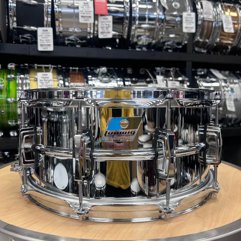 Ludwig 6.5x14" Supraphonic Snare Drum w/ Blue & Olive Badge LM402BON image 1