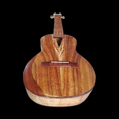 Koa with Live Edge Sound Hole Tenor Ukulele - SCJ Jazz Hat #137 image 3