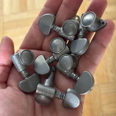 Set of 6 Milk Bottle Grover Rotomatic Aged Nickeltuners w/bushings and screws Gibson, Les Paul, relic | 59 Parts image 1