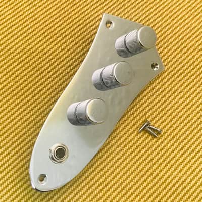 B17-CR Jazz Bass Loaded Pre-wired Chrome Control Plate Assembly image 1