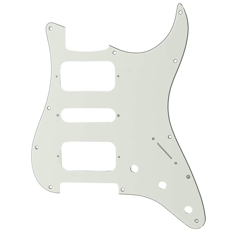 11 Holes Round Corner HSH Strat Pickguard for American/Mexican Fender Standard Stratocaster Electric Guitar, 3Ply Aged White image 1