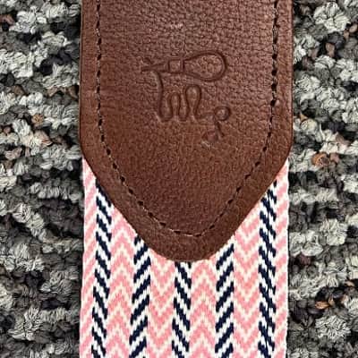 LM Products STH-P 2-Inch Wide Herringbone Adjustable Guitar Strap, Pink image 4
