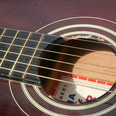 Yamaha Nippon Gakki Dynamic Guitar No.10B Red Label 1961 Maroon+Original Semi Hrad Case image 11