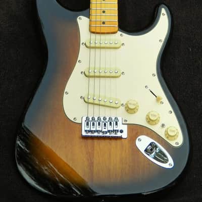 Tobacco Sunburst Custom Shop Mahogany Strat+7-Sound Switching+ Working Bridge Tone +SRV Pickups + Treble Bleed Circuit + '59 Style Neck with "C" Profile+ Setup+ Leveled, Crowned and Polished Frets+ Kluson Style Vintage Tuners + Aged Guard! image 5