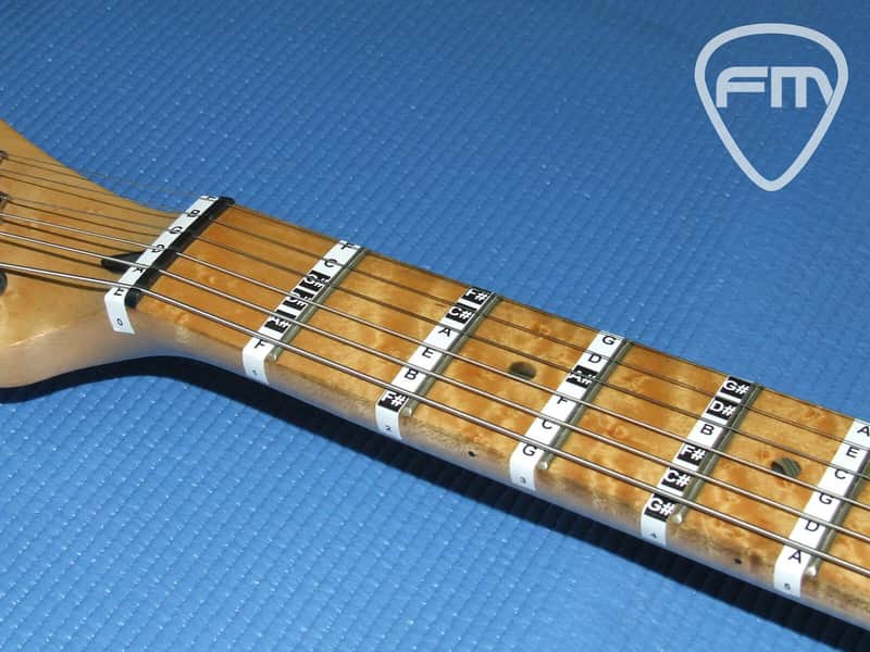 Fretboard Note STICKERS for Guitar. Fret Labels Decals Learn guitar notes easi image 1
