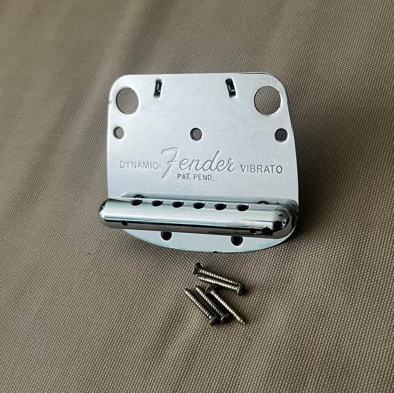 1965 Fender Mustang Tremolo / Vibrato tailpiece & screws Pat Pend 1964 1966 image 1