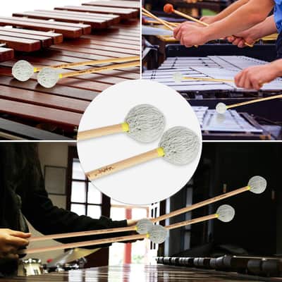 Professional Marimba Mallets -M1 Soft Yarn Heads with Beech Wood Handle Keyboard Percussion Accessories for Xylophone Glockenspiel Vibraphone with Professionals and Advanced Players image 7